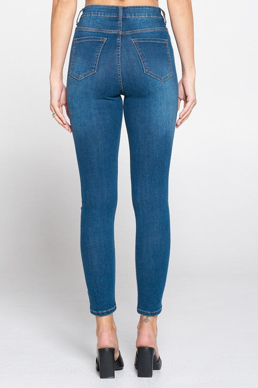 Mid-rise Zipper Detail Jeans