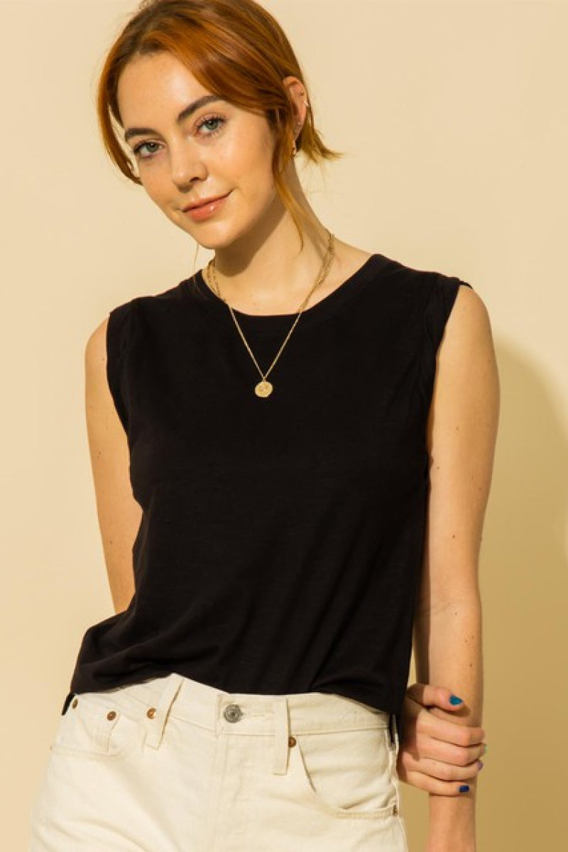 Muscle Tee With Twisted Detail
