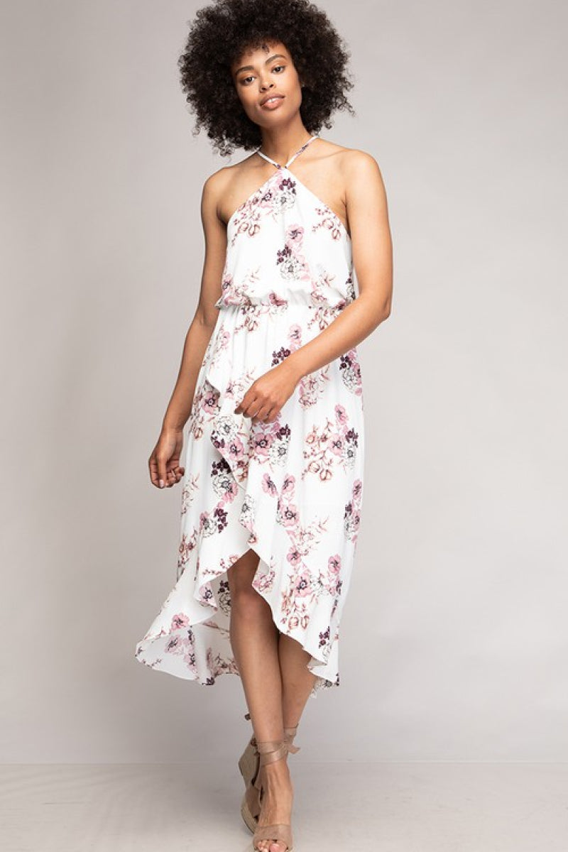 Floral Midi High-Low Dress