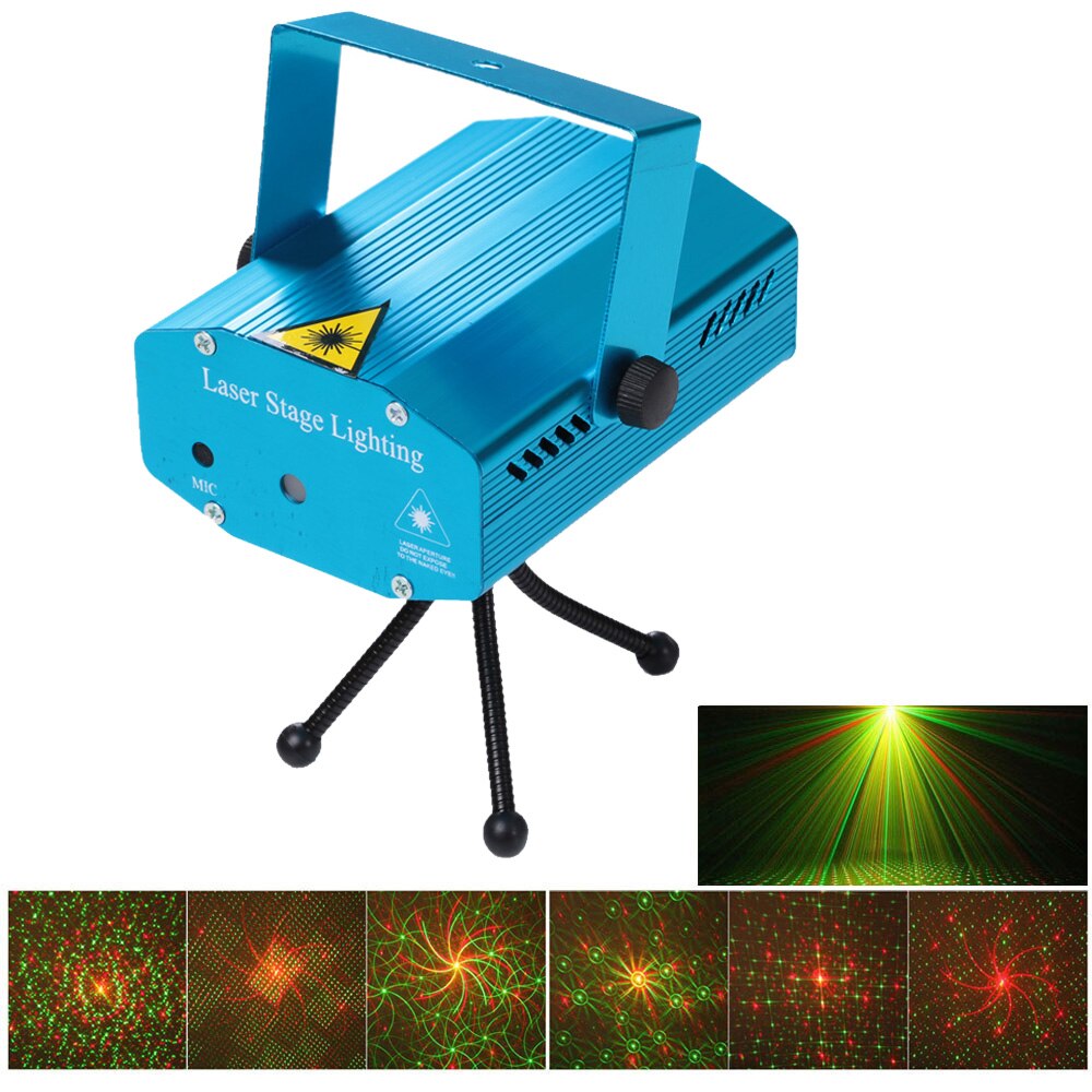 Mini LED Laser Projector Christmas Decorations Laser Disco Light Laser Light Dj Voice-activated DJ Disco Xmas Party Club Light