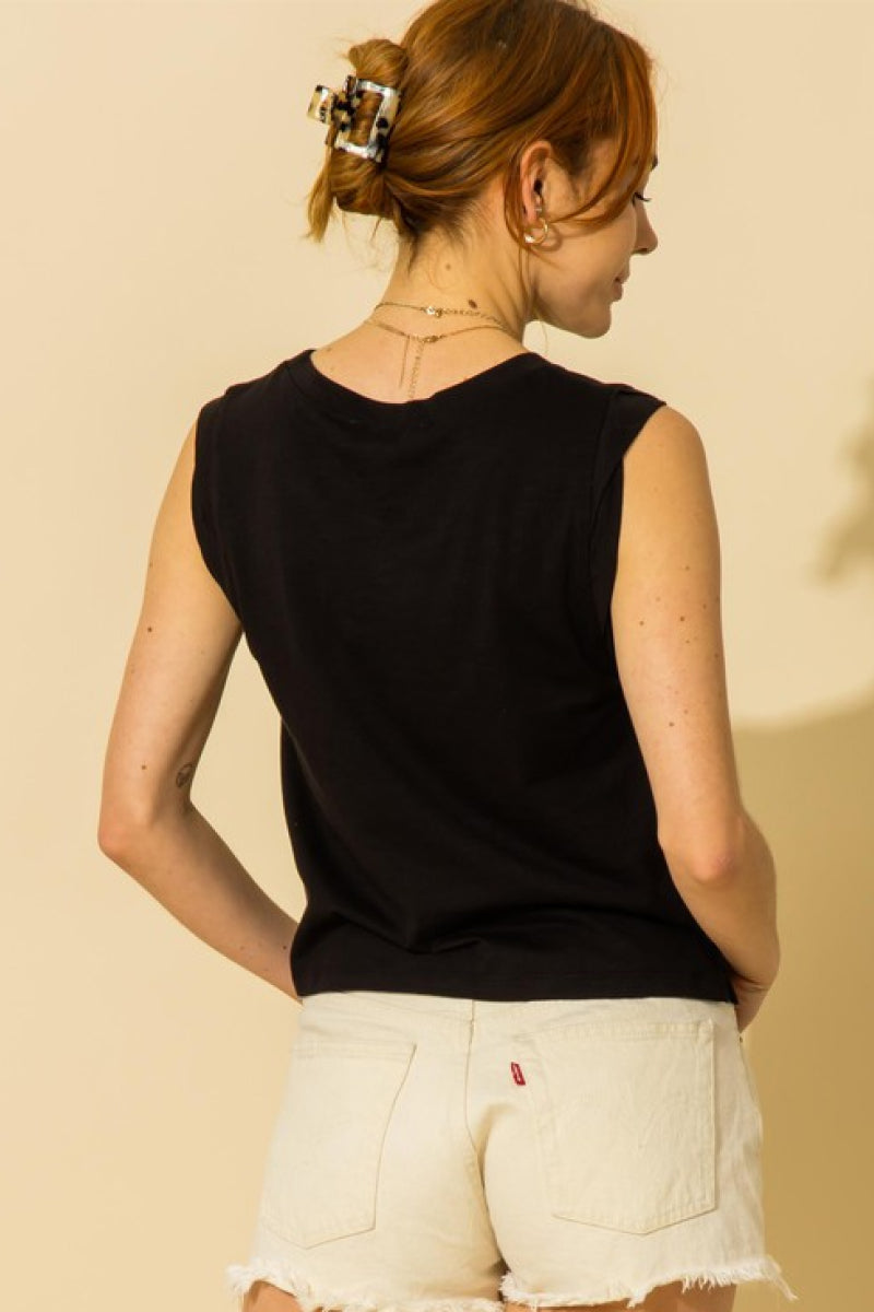 Muscle Tee With Twisted Detail