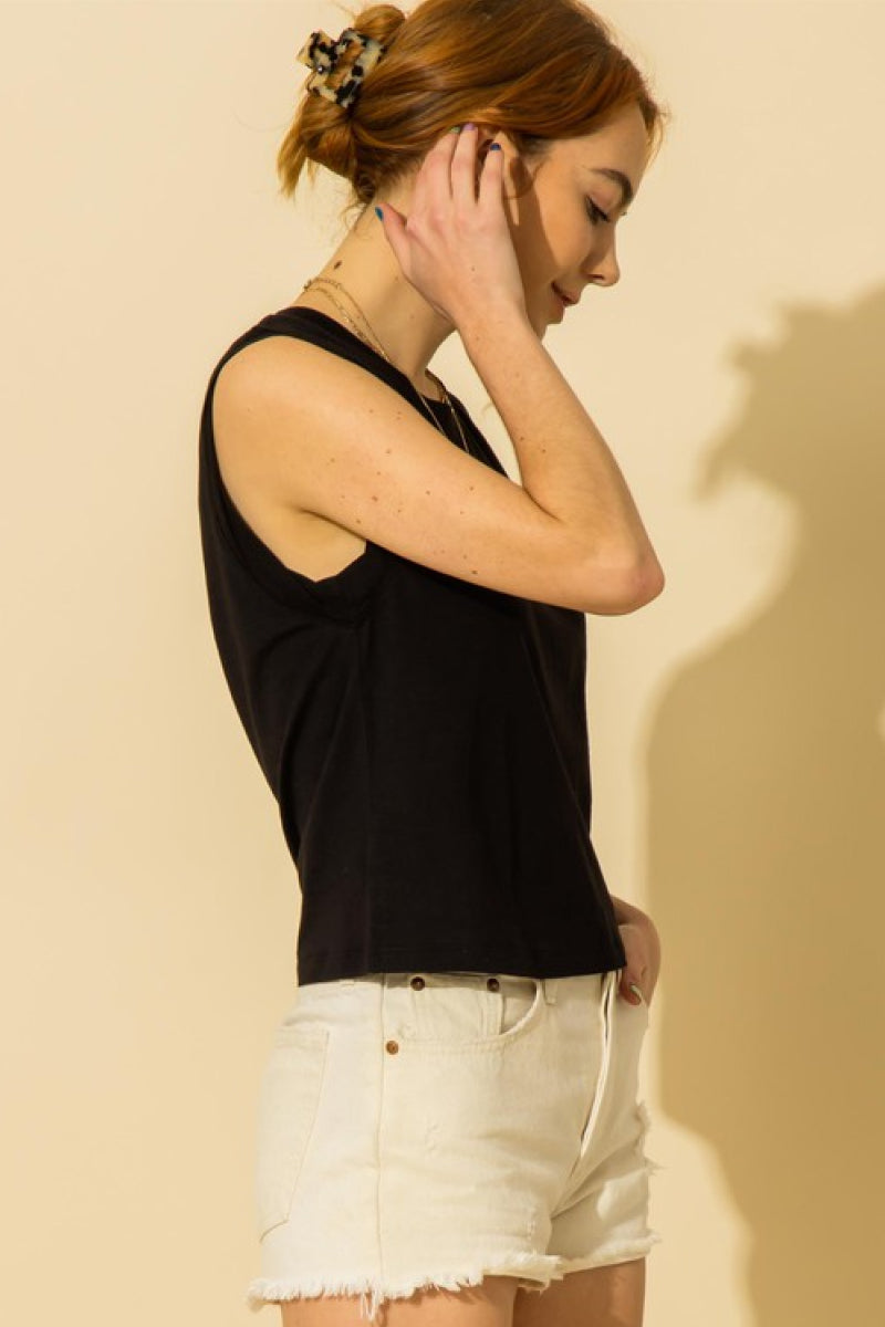 Muscle Tee With Twisted Detail