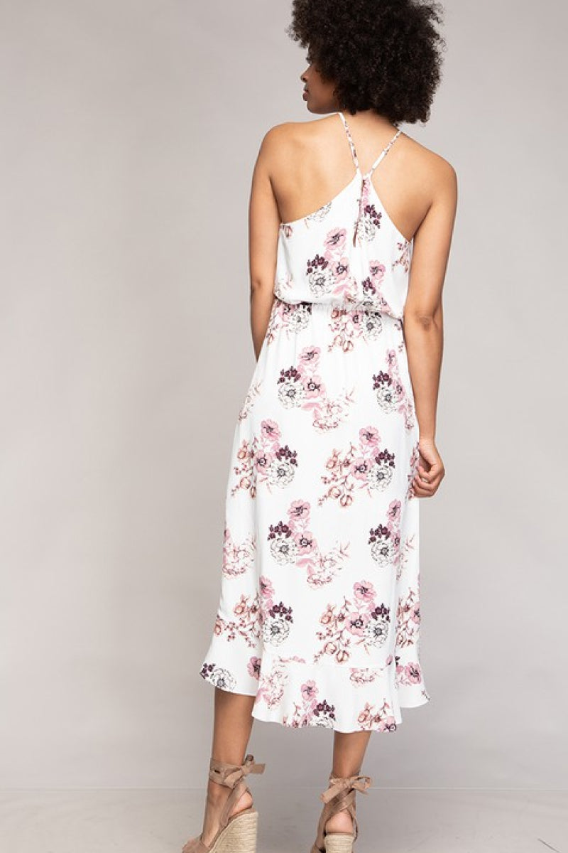 Floral Midi High-Low Dress