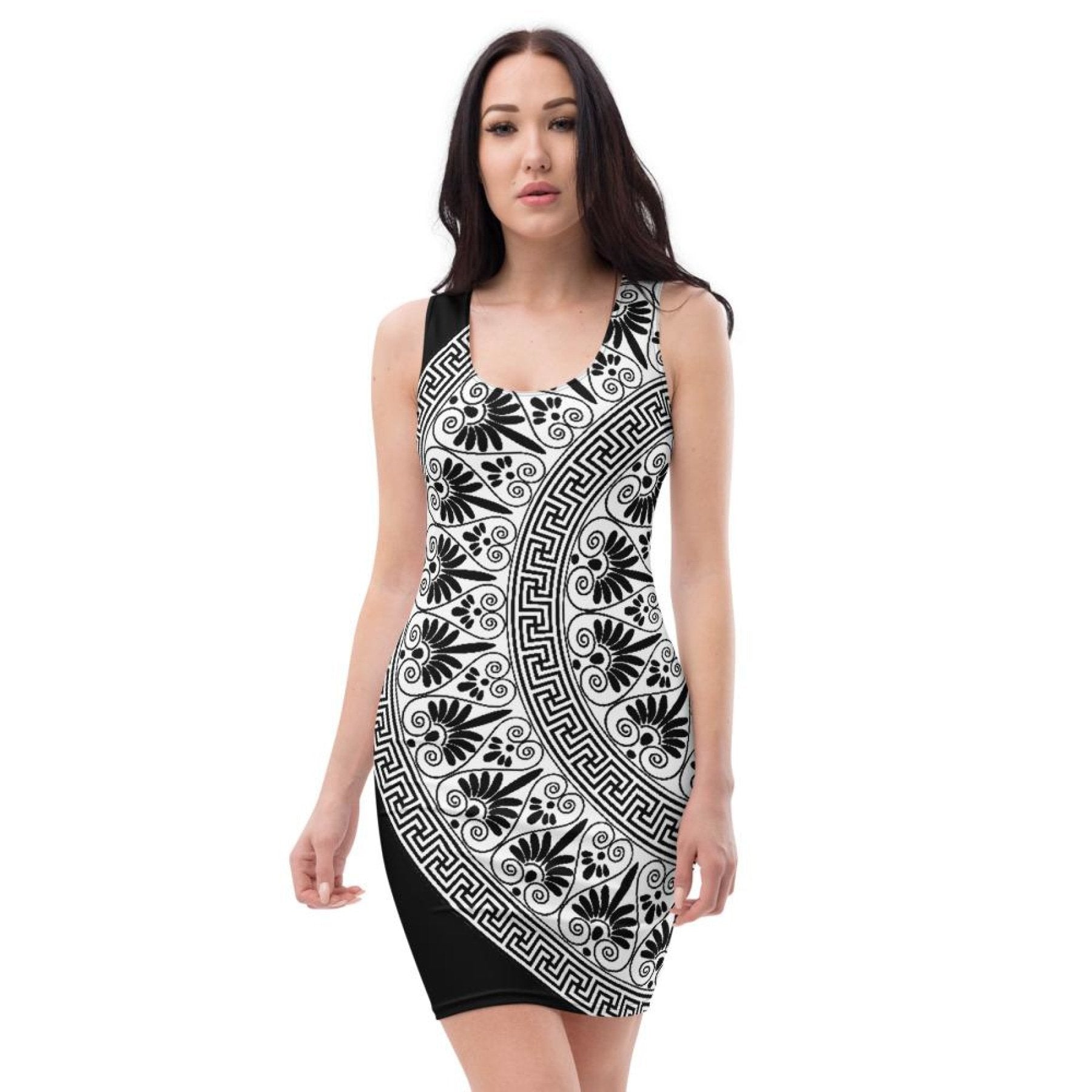Black And White Boho Style Racerback Dress