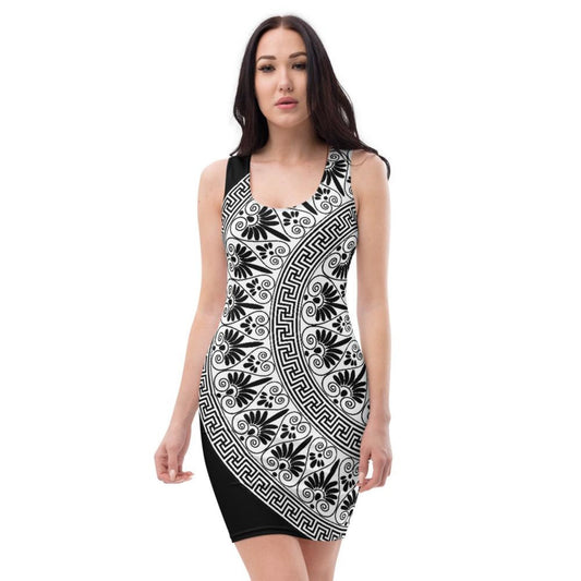 Black And White Boho Style Racerback Dress
