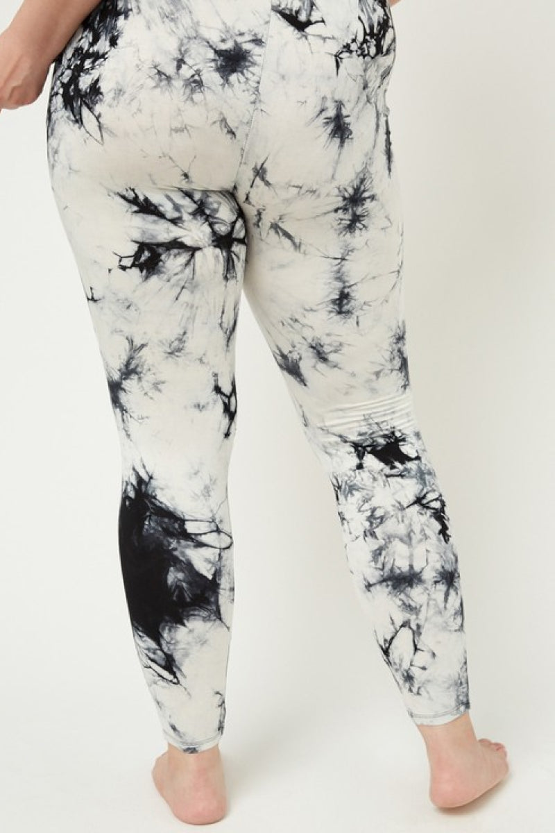 Tye Dye Lace Cutout Leggings