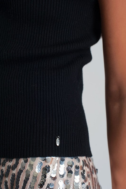 Sleeveless High Neck Sweater