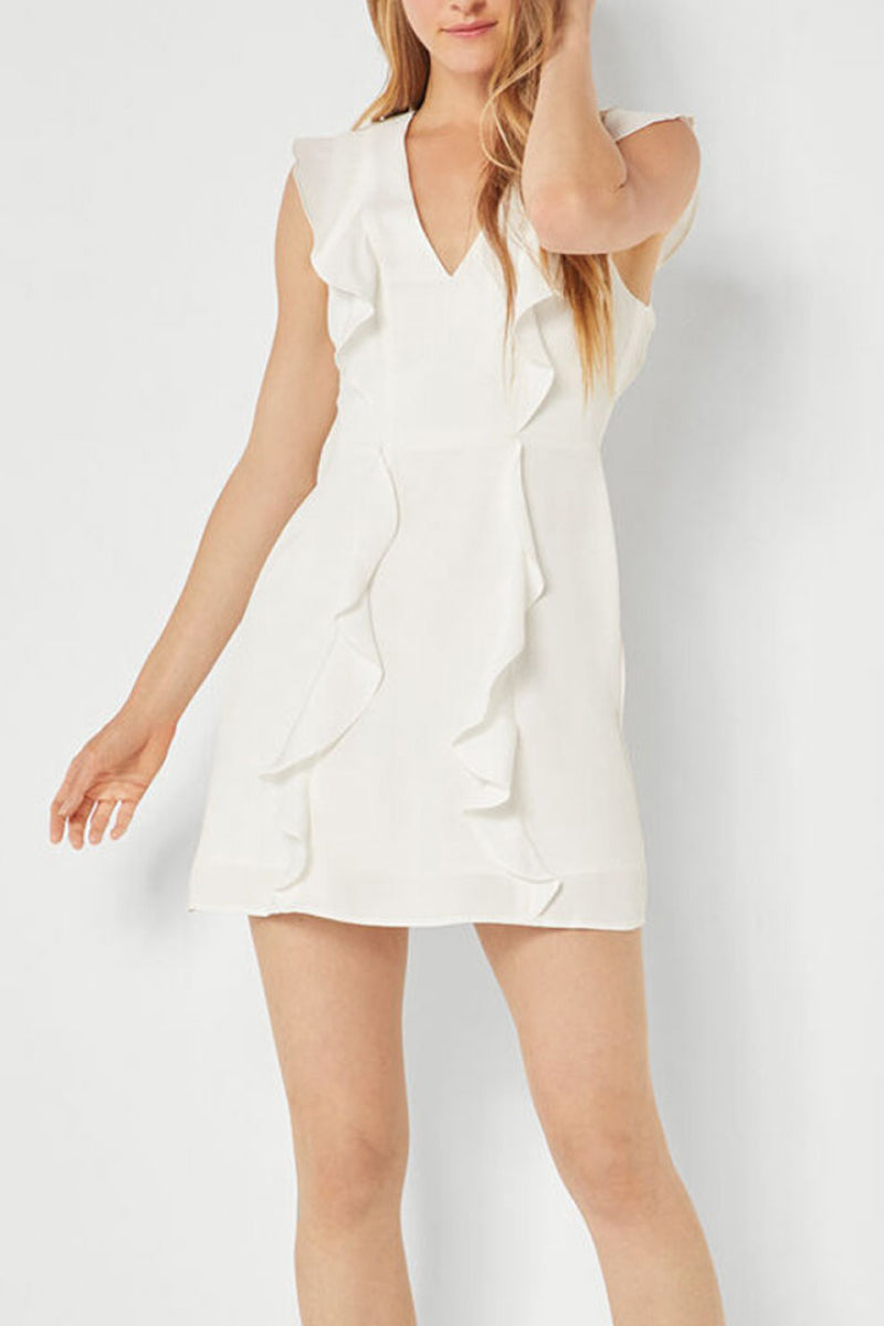BCBG Woven Ruffle Dress 